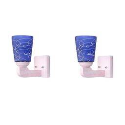 Somil Premium Designer Glass Wall / Night Lamp Elegant & Stylish Dcor Accent for Modern Interiors, color- Blue, White, Size- 20 X 25 X 22 CM-image-91