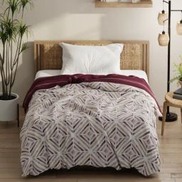 KOPA Burgundy Microfibre Geometric Single Comforter-47