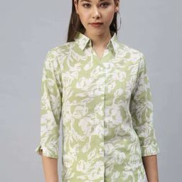SHOWOFF Green & White Printed Shirt-picture-18
