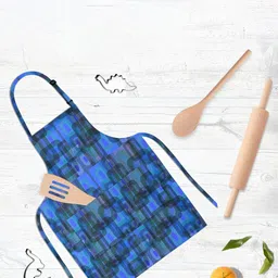 ArtzFolio Blue & Black Printed Cotton Apron-image-98