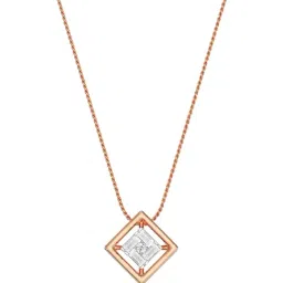 EMORI 14k (585) Rose Gold Geometric Allure Diamond Pendant-image-52