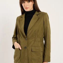 FEMMELLA Olive Regular Fit Solid Blazer-picture-30