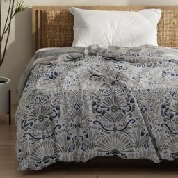 KOPA Grey & Blue Microfibre Abstract Single Comforter image 2