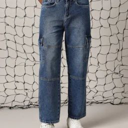 Hubberholme Blue Cotton Loose Fit Jeans-image-13