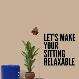 THREADVIBE LIVING Blue Bean Bag Footstool-image-12