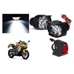 Cartronics 9 Led Shilon Fog Light White With On/Off Swich For Bajaj Pulsar SS400-20