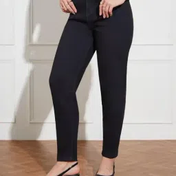 Miss Chase Black Denim Solid Jeans-picture-11