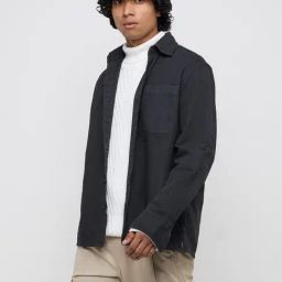 WES Casuals by Westside Charcoal Relaxed-Fit Cotton Shirt-image-77