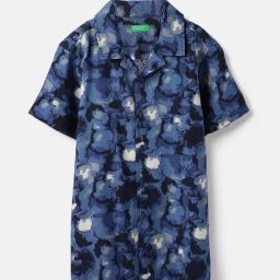 United Colors of Benetton Boys Blue Printed Shirt-image-79