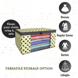 Kuber Industries Cream Coloured & Black 12 Pcs Polka Printed Foldable Drawer Organisers image 5