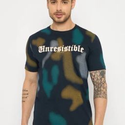 Duke Navy Slim Fit Printed T-Shirt-image-78