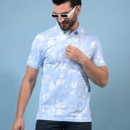 Crimsoune Club Blue Slim Fit Printed T-Shirt-image-52