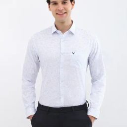 Allen Solly White Cotton Slim fit Floral Shirts-image-55