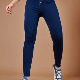 DOLCE CRUDO Dark Blue High Rise Stretchable Jeans-image-44