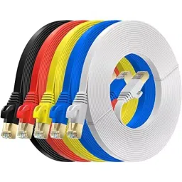 FEDUS Cat6 Flat Ethernet Cable Multicolor 1 m (Pack of 5 Pcs)-33
