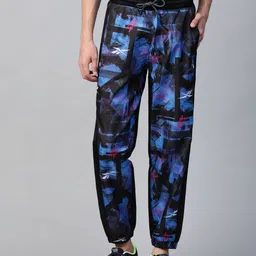 Reebok Men Black & Blue Meet You There All Over Print Training Joggers-image-76
