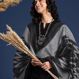 Taavi Woven Design Pure Cotton Ikat Dupatta-34