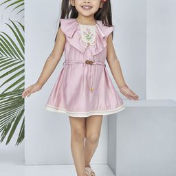 Peppermint Girls Round Neck Fit & Flare Dress-image-58