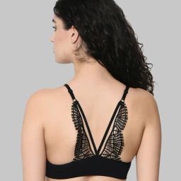 Da Intimo Black Non Wired Padded Bralette Bra-picture-26