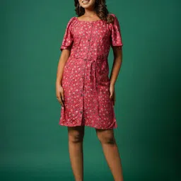 AUTUMN LANE Floral Print Flared Sleeve A-Line Dress-image-12