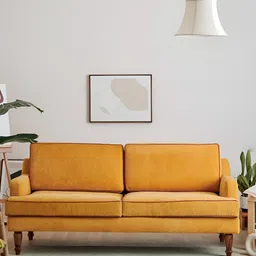 Chumbak Mustard Nawaab Couch - 3 Seater Velvet Inflatable Sofa & Bed-image-70