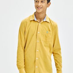 NO MONDAYS Boys Relaxed Spread Collar Solid Cotton Casual Shirt-image-28