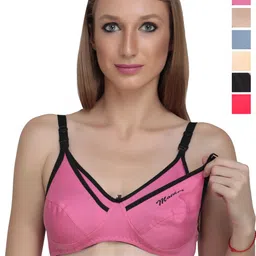 Liigne Pack Of 6 Full Coverage Non Padded Cotton Maternity Bra-image-12
