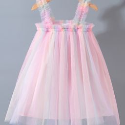 Kookie Kids Singlet Sleeve Party Frock - Multicolor-image-44