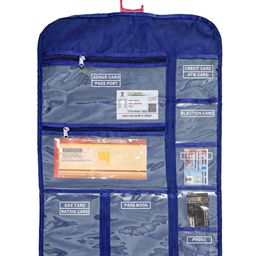 Kuber Industries Document Organizer Hanging Organizer PVC LaminatedMulti Utility Pocket Storage,Blue,-22