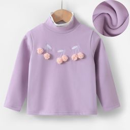 Kookie Kids Full Sleeves Tops with  Cherry Applique  - Purple-image-79