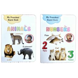 Preschool Animal and Numbers Easy Learning Educational Board Books for Kids- Set of 2-28