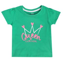 MINI KLUB Cotton Half Sleeves Typography Printed Top - Green-image-32