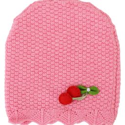 Kid-O-World Cotton Cherry Patch Detailed Honeycomb Designed Beanie - Dark Pink-image-55