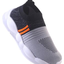 Pine Kids Slip On Knitted Sneakers - Grey & Black-image-65