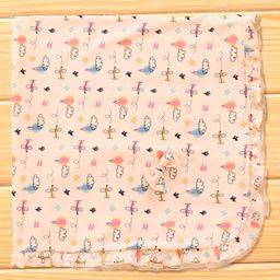 CUCUMBER Interlock Knit Towel with Aeroplane Print L 80 x B 80 cm - Peach-picture-3