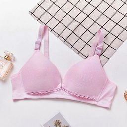 Bella Mama Front Button Nursing Padded Bra With Polka Dots Print - Lilac-image-42