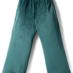 Babyhug Velour Knit Full Length Solid Colour Fleece & Woollen Pant - Teal Blue-picture-40
