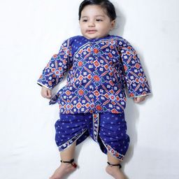 BownBee Boys Printed Regular Kurta with Dhoti Pants-10