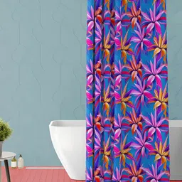 ArtzFolio Purple & Yellow Floral Printed Waterproof Shower Curtain-image-66