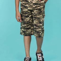 V-Mart Boys Mid-Rise Camouflage Printed Cargo Shorts-image-45