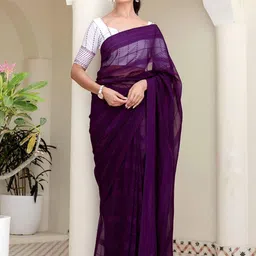 KALINI Purple Pure Georgette Woven Design Sarees-picture-49