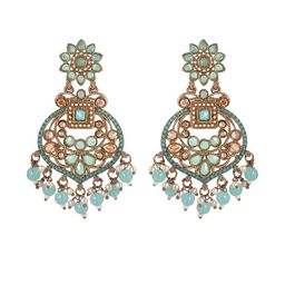 Zarmar Fashion Blue Artificial Stones Chandbalis Earrings-image-61