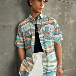 MASCLN SASSAFRAS Men Relaxed Opaque Printed Casual Shirt-image-50