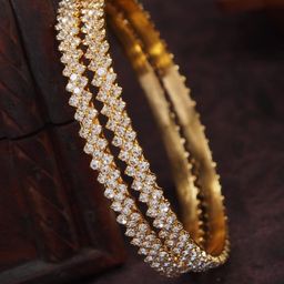 Anouk Set Of 2 Gold-Plated & Gold Brass Artificial Stones & Beads Bangles-picture-23