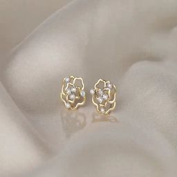 Mia by Tanishq Blooming Radiance 14k Gold & Diamond Stud Earrings-image-80