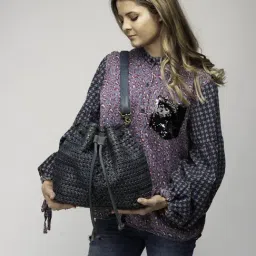 Art N Vintage Joelle Blue Leather Textured Small Sling Handbag-picture-27