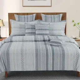 Swayam Blue Cotton Blend Abstract Double Bed Sheets 2 Pillow Covers-image-61