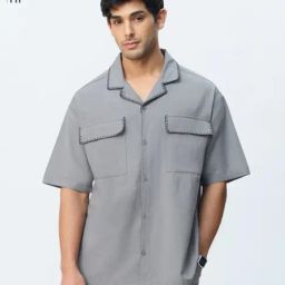 The Souled Store Grey Cotton Solid Shirt-picture-19