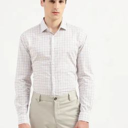United Colors of Benetton Off White Regular Fit Check Shirt-image-55