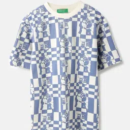United Colors of Benetton Boys Blue Cotton Printed T-Shirt-picture-33